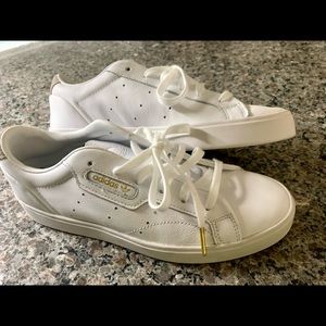 White leather shoes